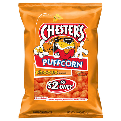 Chester's Puffed Corn Snacks Cheese Flavored 4 1/4 Oz
