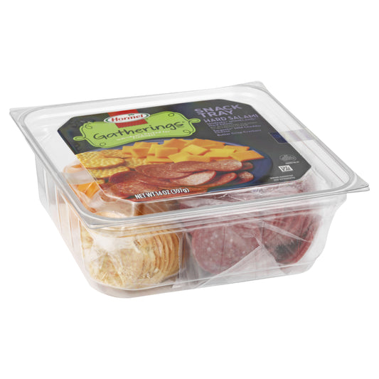 Hormel Hard Salami Mild Cheddar Cheese Butter Crisp Cracker Snack Tray 14 oz