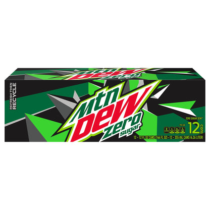 Mtn Dew Zero Sugar Soda Citrus 12 Fl Oz 12 Count