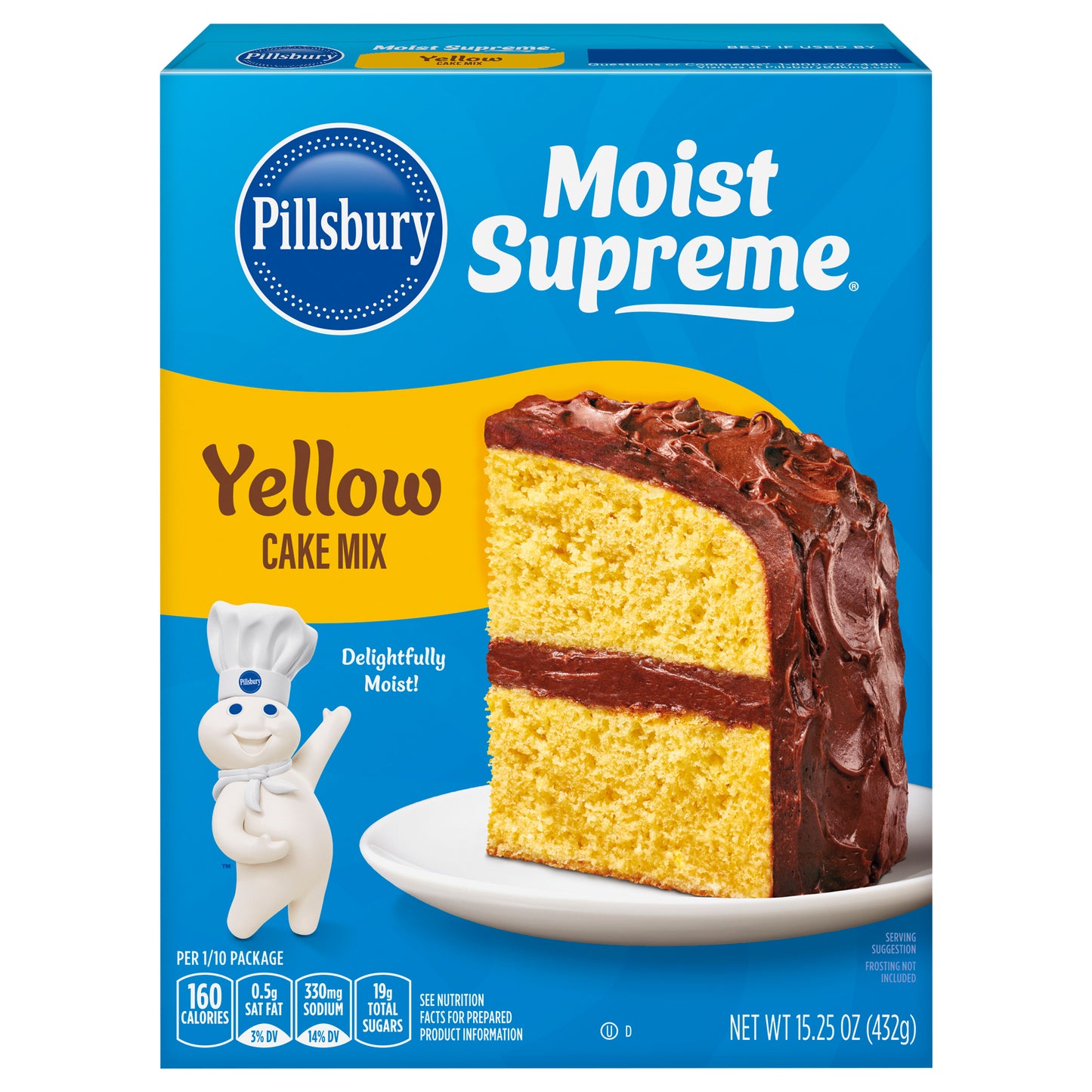 Pillsbury Moist Supreme Yellow Cake Mix, 15.25 oz Box