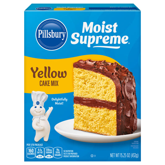 Pillsbury Moist Supreme Yellow Cake Mix, 15.25 oz Box