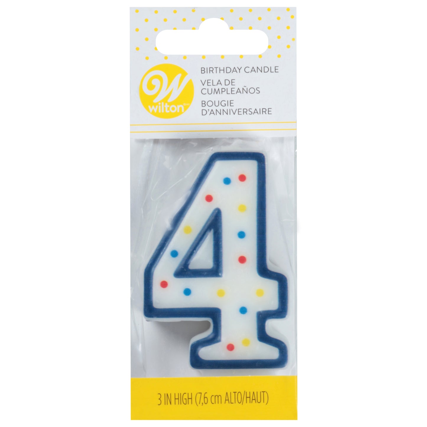 Wilton 4 Birthday Candle 3 Inch 1 ea