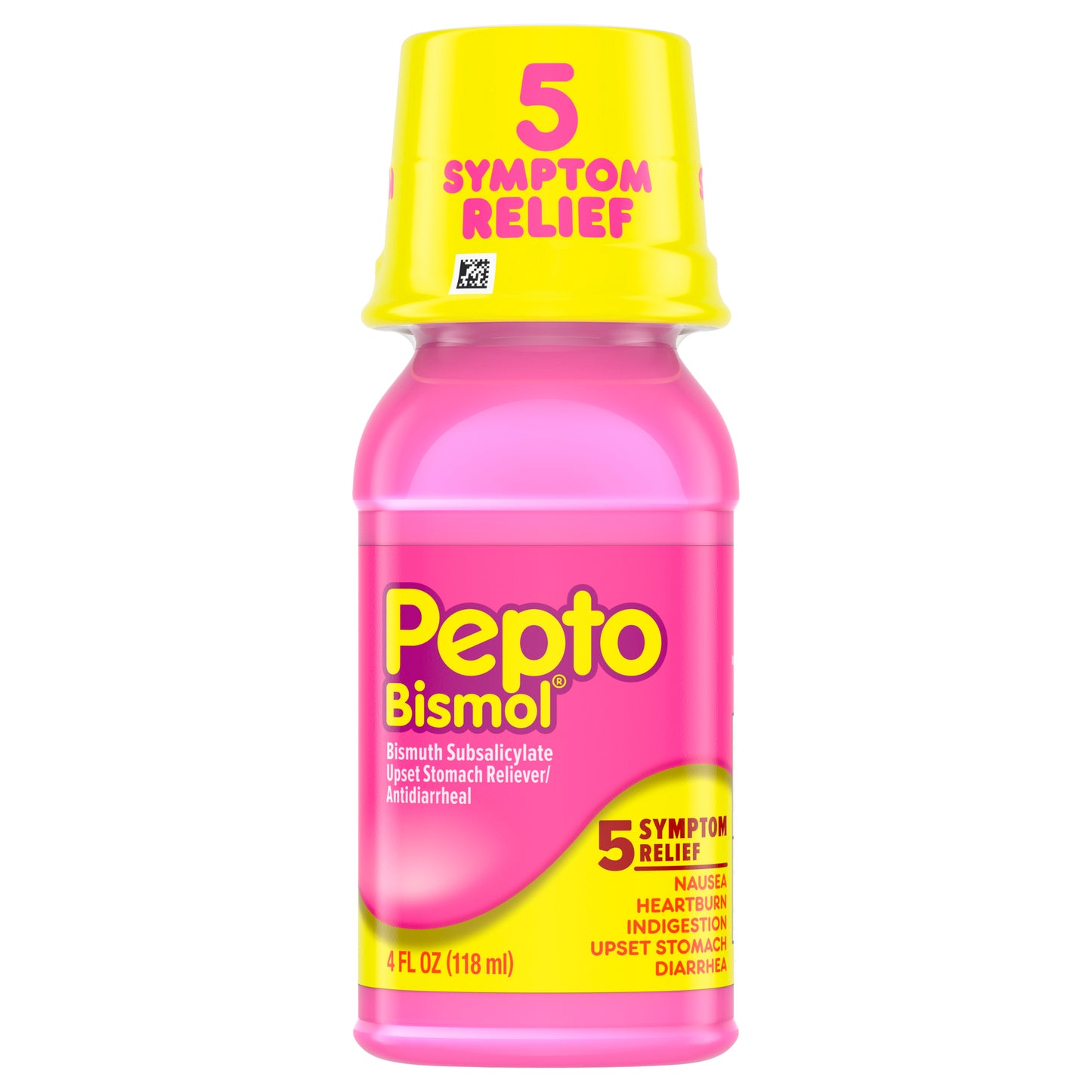 Pepto Bismol Liquid for Nausea, Heartburn, Indigestion, Upset Stomach, and Diarrhea - 5 Symptom Fast Relief, Original Flavor 4 oz
