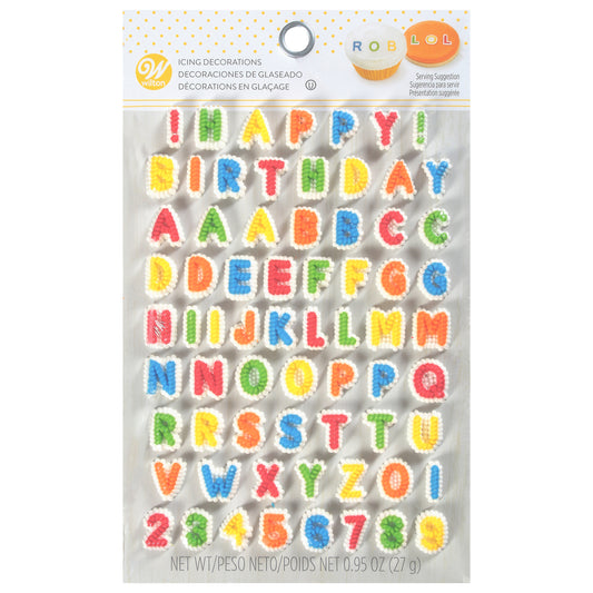Wilton Letter Number Dot Matrix Icing Decorations 0.95 oz
