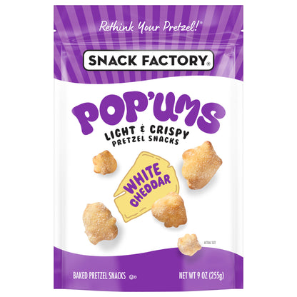 Snack Factory® Pop'ums White Cheddar Pretzel Snacks, 9 Oz Bag