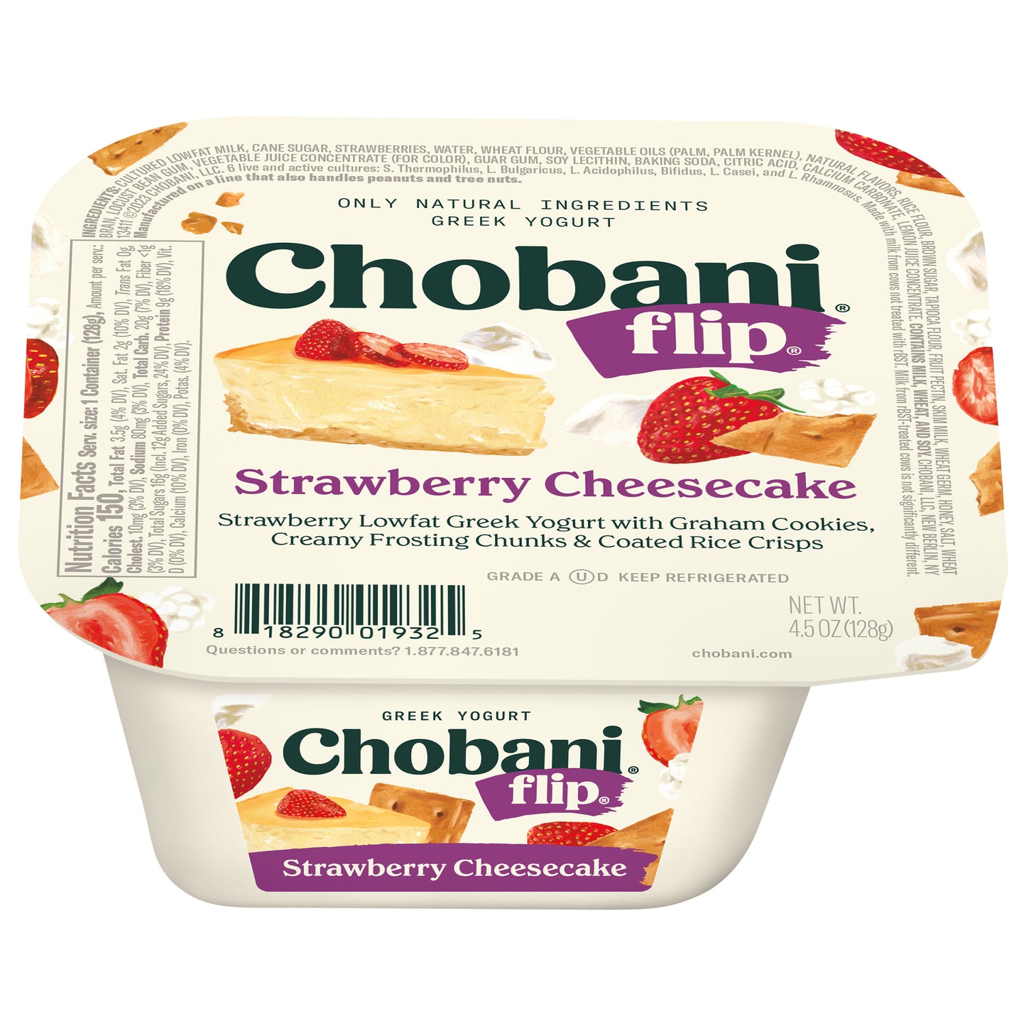 Chobani Flip Greek Strawberry Cheesecake Yogurt 4.5 oz