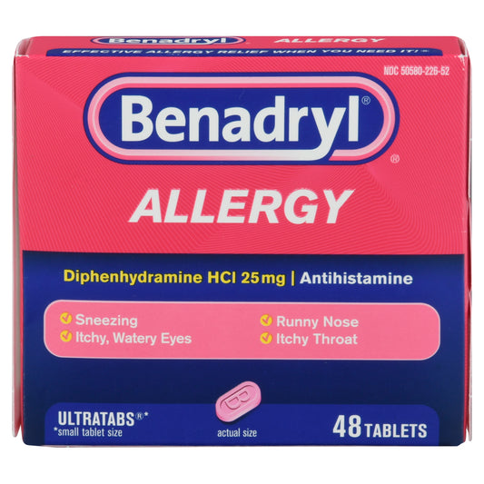 Benadryl Tablets 25 mg Allergy 48 ea