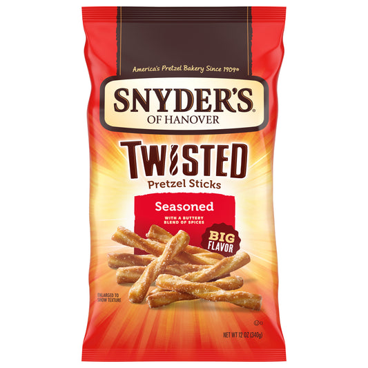 Snyder's of Hanover, Seasoned Twisted Pretzel Sticks, 12 Oz Bag