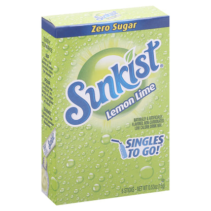Sunkist Singles to Go! Zero Sugar Lemon Lime Drink Mix 6 ea Box