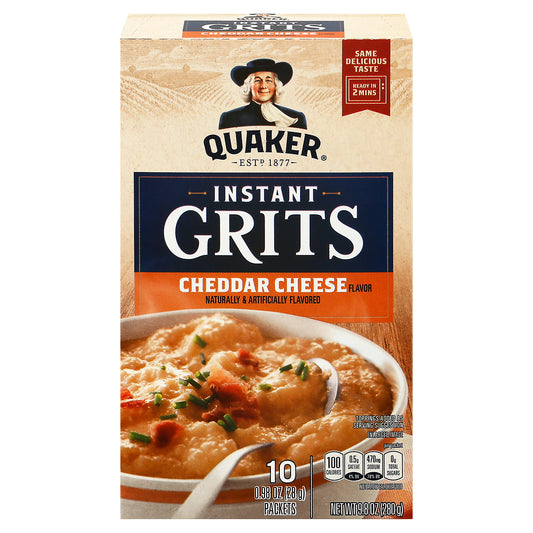 Quaker Cheddar Cheese Flavor Instant Grits 10 - 0.98 oz Packets