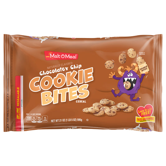 Malt O Meal Chocolatey Chip Cookie Bites Cereal Family Size 21 oz