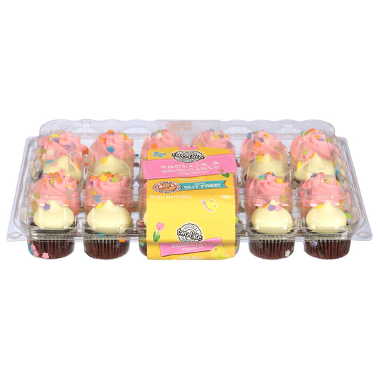 Two-Bite Original Vanilla & Chocolate Cupcakes 20 oz - Spring