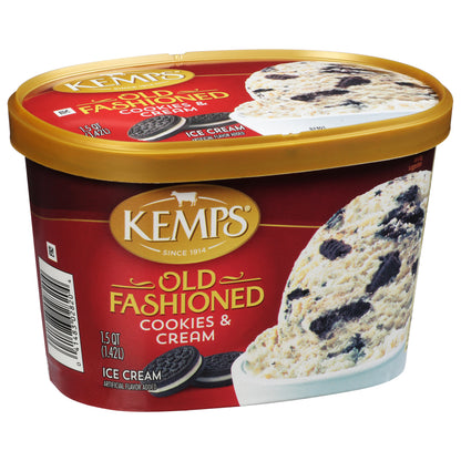 Kemps Old Fashioned Cookies & Cream Ice Cream 1.5 qt