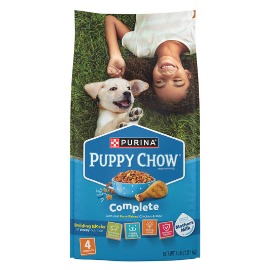 Purina Puppy Chow High Protein Dry Puppy Food, Complete With Real Chicken - 4 lb. Bag