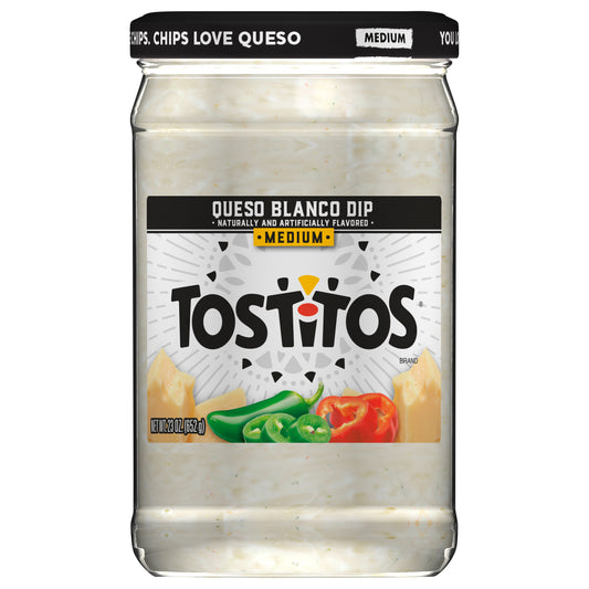 Tostitos Medium Dip Queso Blanco Naturally And Artificially Flavored 23 Oz
