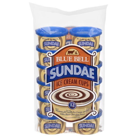 Blue Bell Sundae Ice Cream Cups - 12 ct / 3 fl oz
