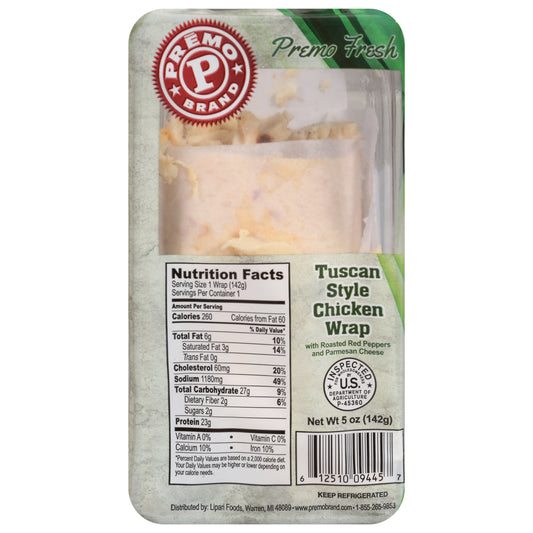 Premo Tuscan Style Chicken Wrap 5 oz