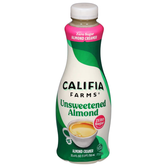 Califia Farms Dairy Free Zero Sugar Unsweetened Almond Creamer 25.4 fl oz