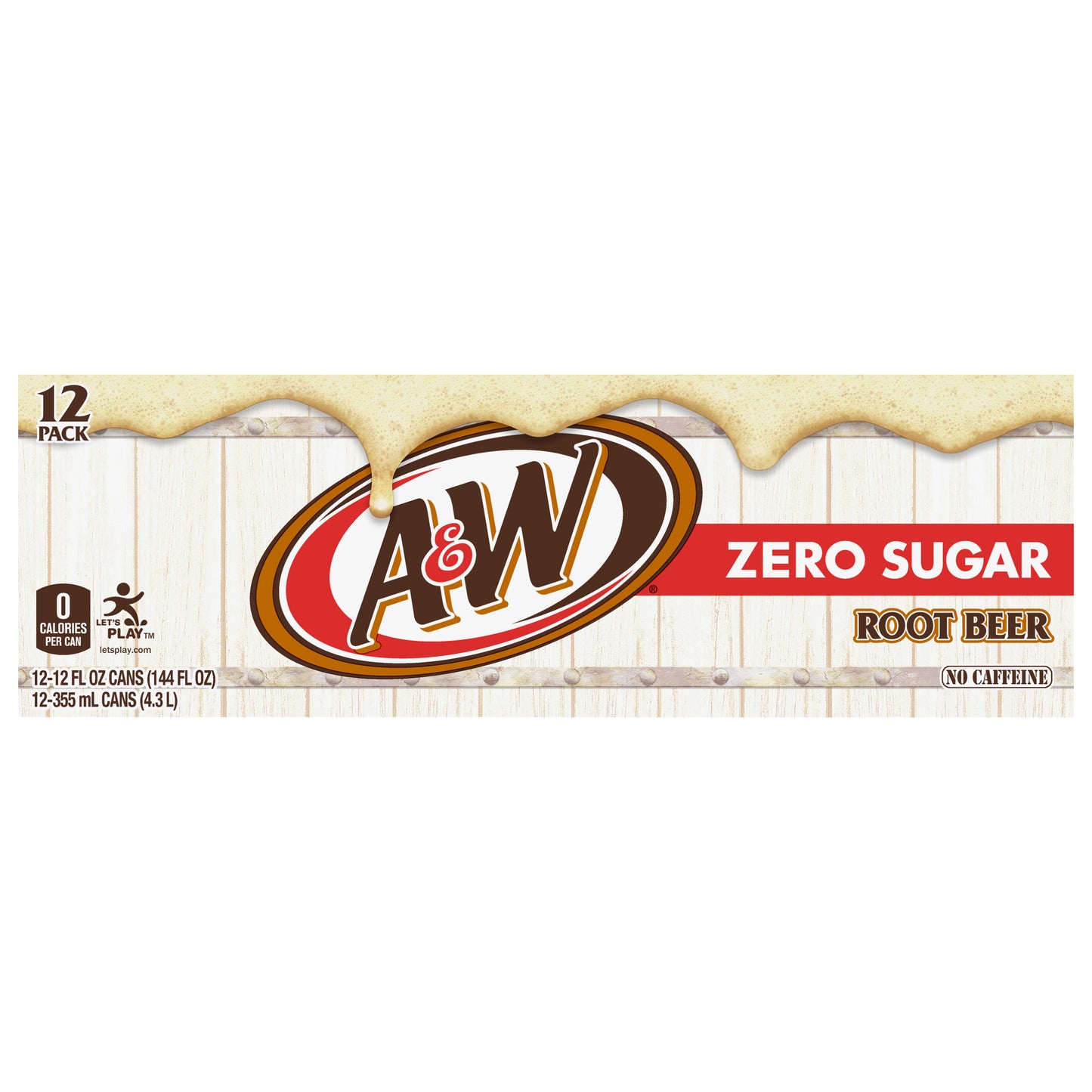 A&W 12 Pack Zero Sugar Root Beer 12-12 fl oz Can