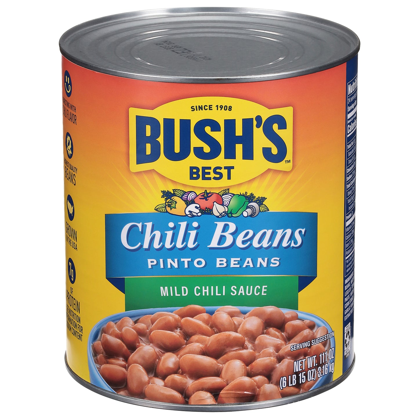 Bush's Best Mild Chili Sauce Chili Pinto Beans 111 oz