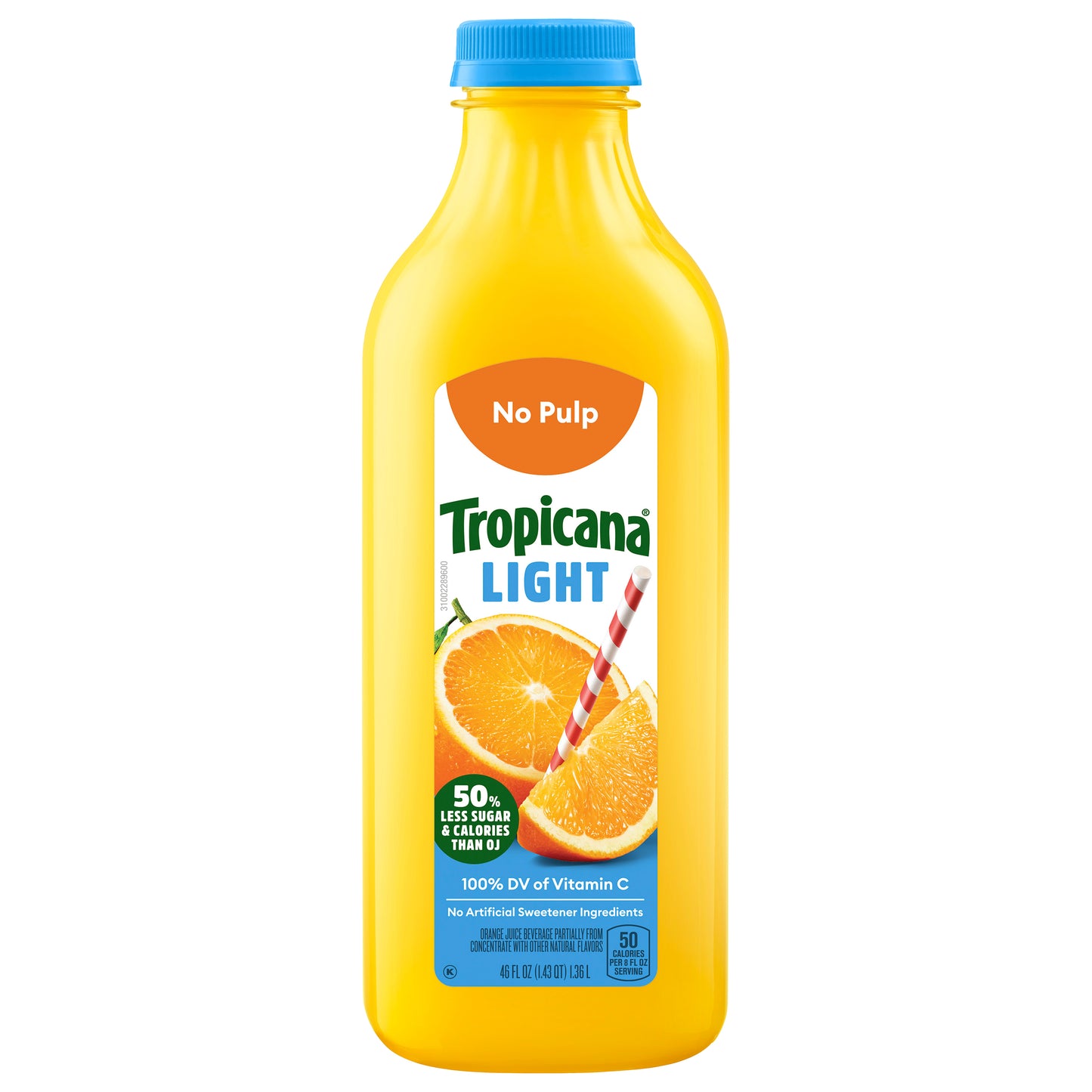 Tropicana Light Orange Juice, No Pulp, 46 Fl Oz Bottle