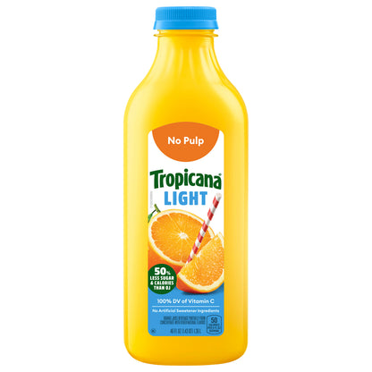 Tropicana Light Orange Juice, No Pulp, 46 Fl Oz Bottle