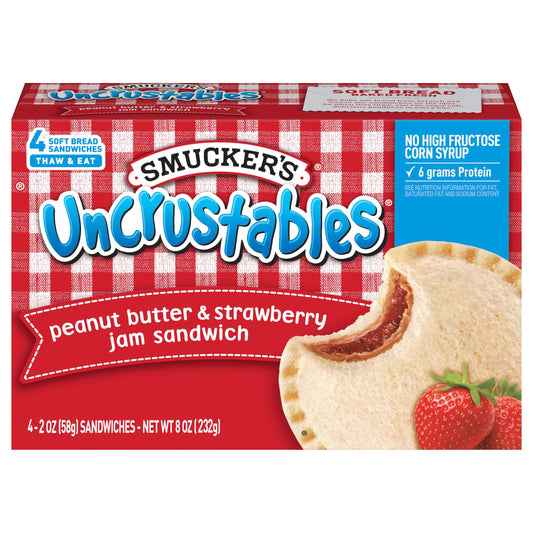 Smucker's Uncrustables Peanut Butter & Strawberry Jam Sandwiches 4 ea