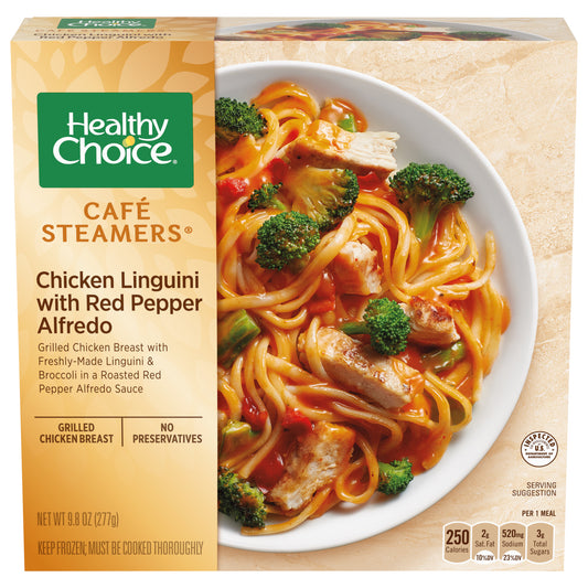 Healthy Choice Café Steamers Chicken Linguini With Red Pepper Alfredo Frozen Meal, 9.8 oz.