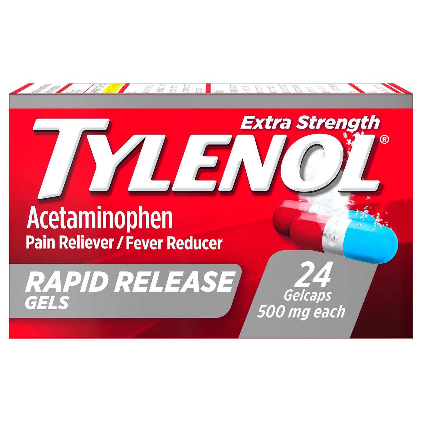 Tylenol Extra Strength Acetaminophen Rapid Release Gels, 24 ct