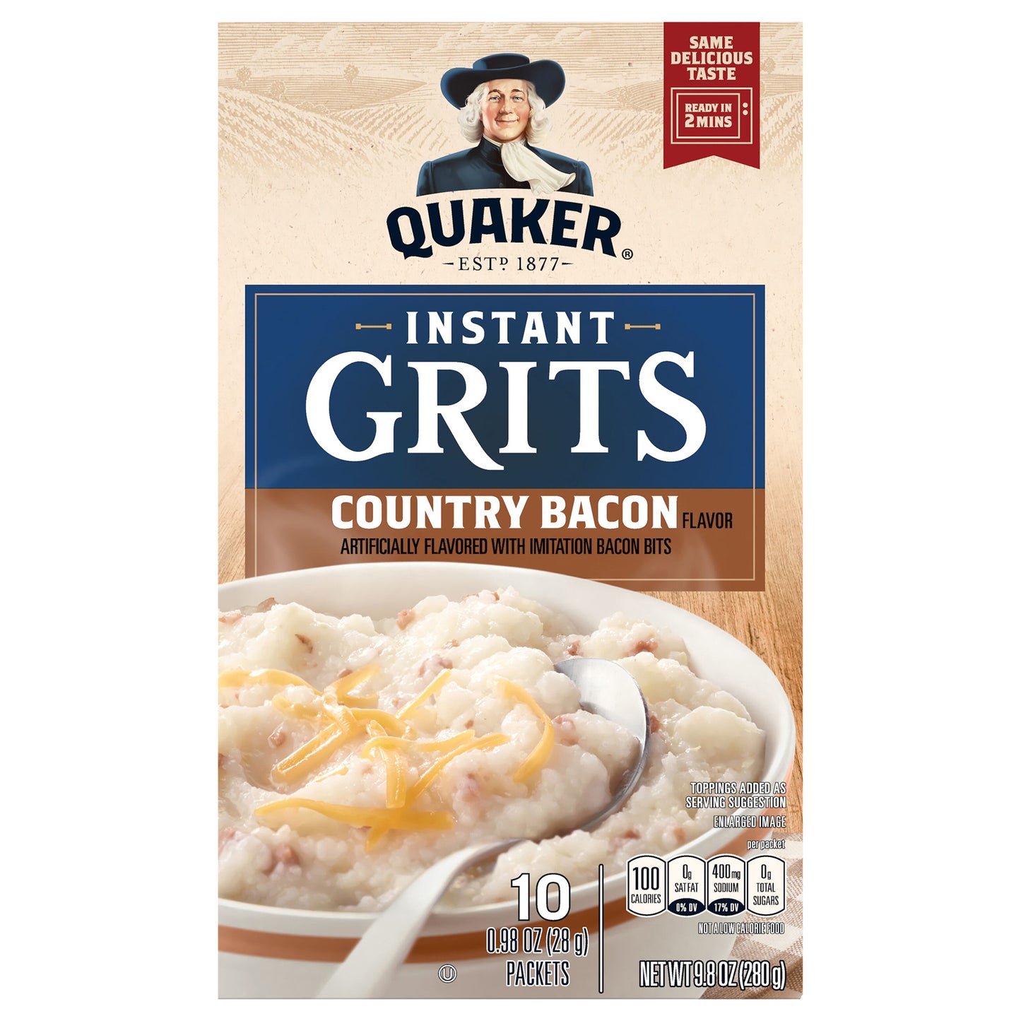 Quaker Instant Grits Country Bacon 0.98 Oz 10 Count