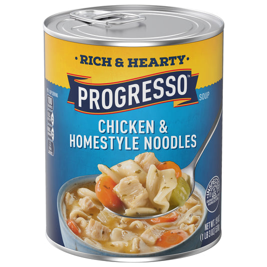 Progresso Rich & Hearty, Chicken & Homestyle Noodle Canned Soup, 19 oz.