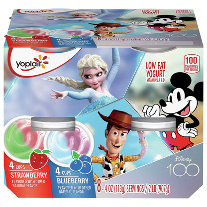 Yoplait Strawberry & Blueberry Kids Yogurt Pack, 8 Yogurt Cups