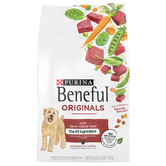 Purina Beneful Originals With Farm-Raised Beef, With Real Meat Dog Food  - 3.5 lb. Bag