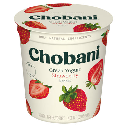 Chobani Nonfat Blended Greek Strawberry Yogurt 32 oz