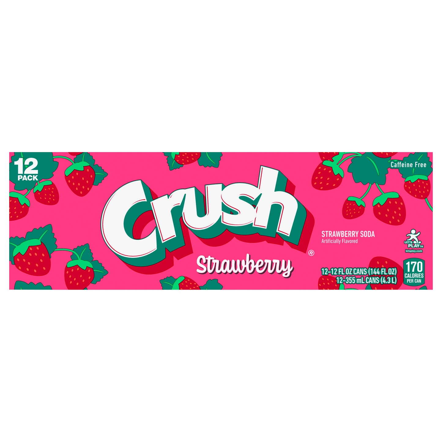 Crush Strawberry Soda, 12 fl oz cans, 12 pack