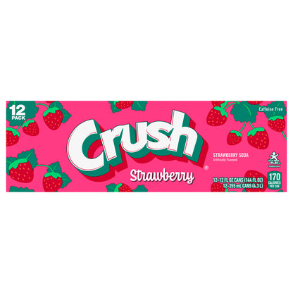 Crush Strawberry Soda, 12 fl oz cans, 12 pack