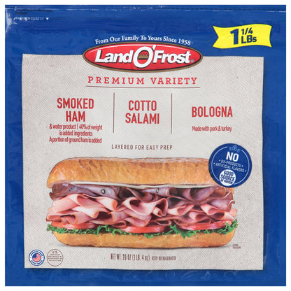 Land O'Frost Premium Variety Smoked Ham, Cotto Salami, Bologna Kit 20 oz