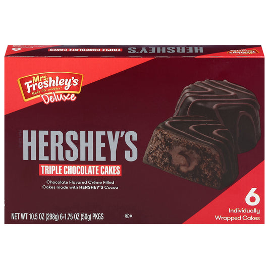 Mrs. Freshley's Hershey's Triple Chocolate Cakes 6 - 1.75 oz Packages