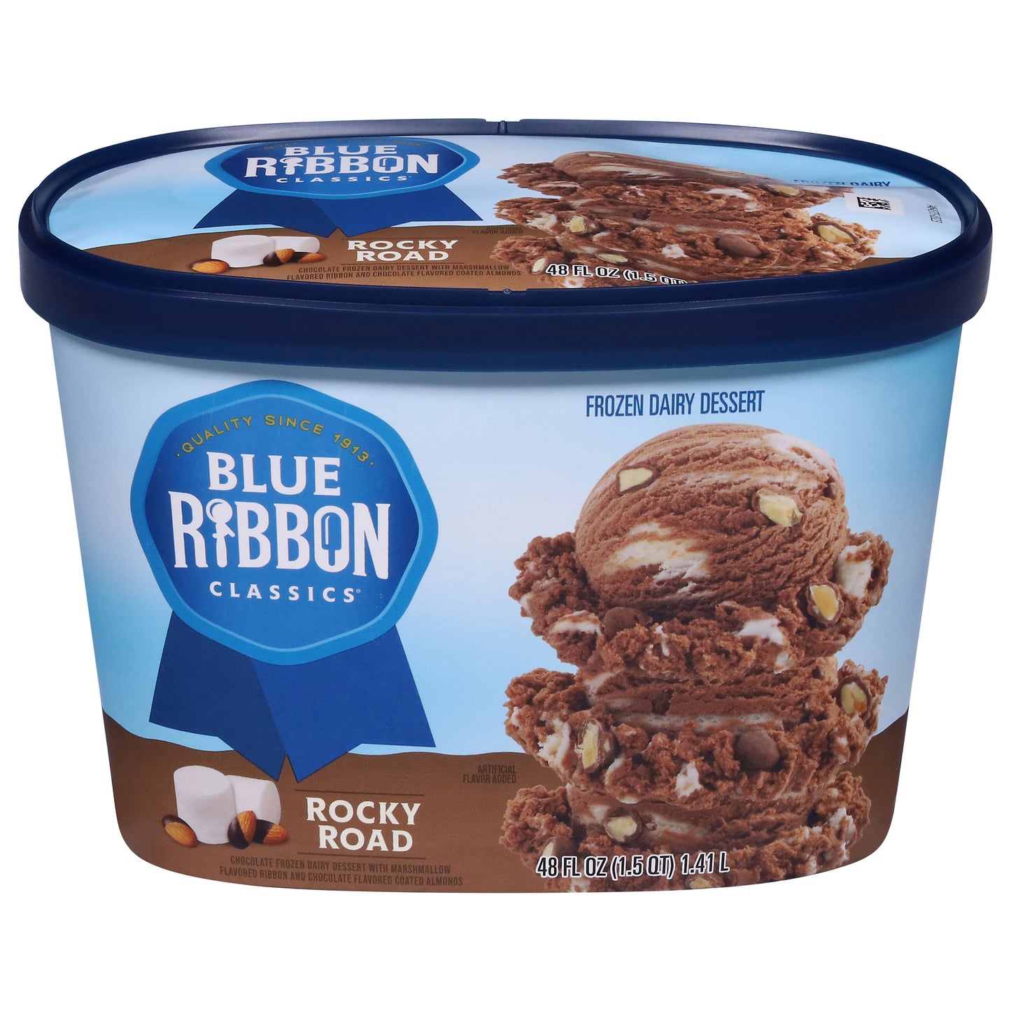 Blue Ribbon Classics Rocky Road Frozen Dairy Dessert 48 fl oz