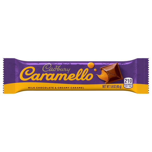 CADBURY CARAMELLO Milk Chocolate Caramel Candy Bar, 1.6 oz