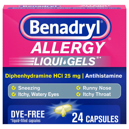 Benadryl Allergy Dye-Free Liqui-Gels, 24 Count