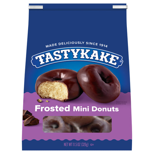 Tastykake Frosted Mini Donuts, Shareable Frosted Donuts, 11.5 oz Bag