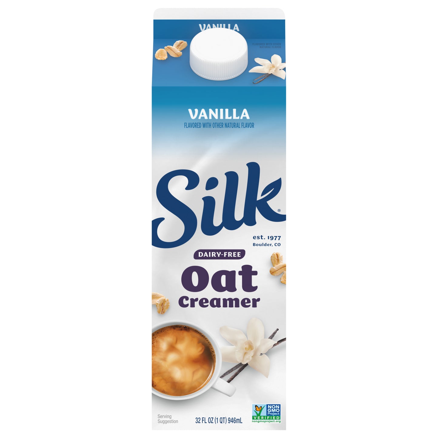 Silk Oat Creamer, Vanilla, Dairy Free, Gluten Free, 32 FL OZ Carton