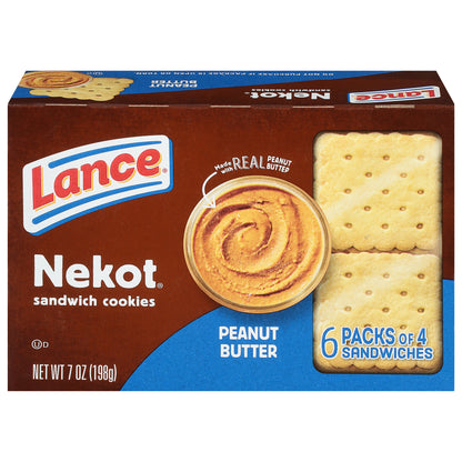 Lance Nekot Peanut Butter Sandwich Cookies 6 - 4 Packs