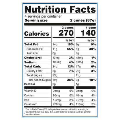 Blue Bunny Mini Swirls Chocolate Cones, Frozen Dessert, 8 Pack