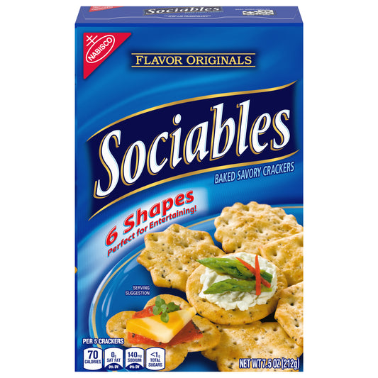 Sociables Flavor Originals Baked Savory Crackers 7.5 oz