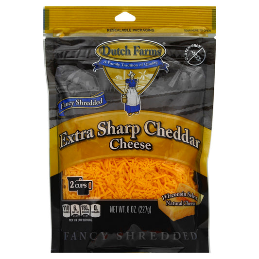Dutch Farms Cheese 8 oz - Extra Sharp Cheddar Cheese 2 CUPS