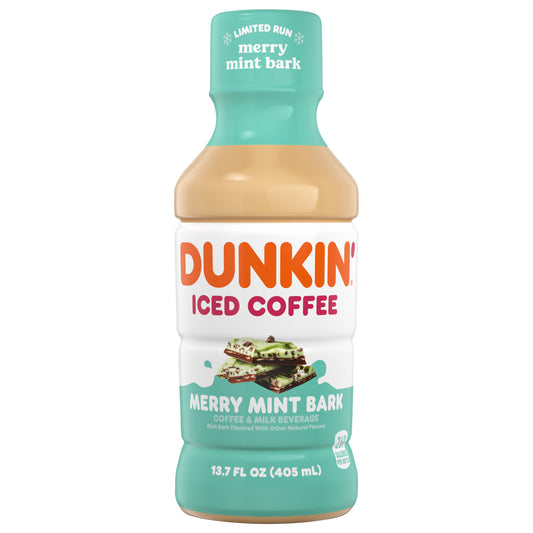 Dunkin' Merry Mint Bark Iced Coffee Bottle, 13.7 fl oz