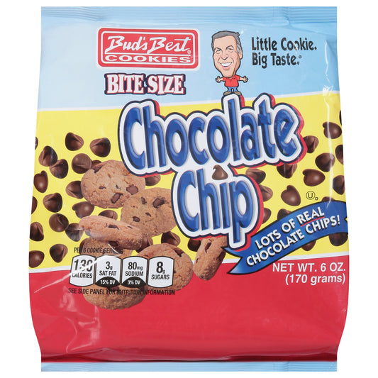 Bud's Best Cookies Chocolate Chip Cookies Bite Size 6 oz