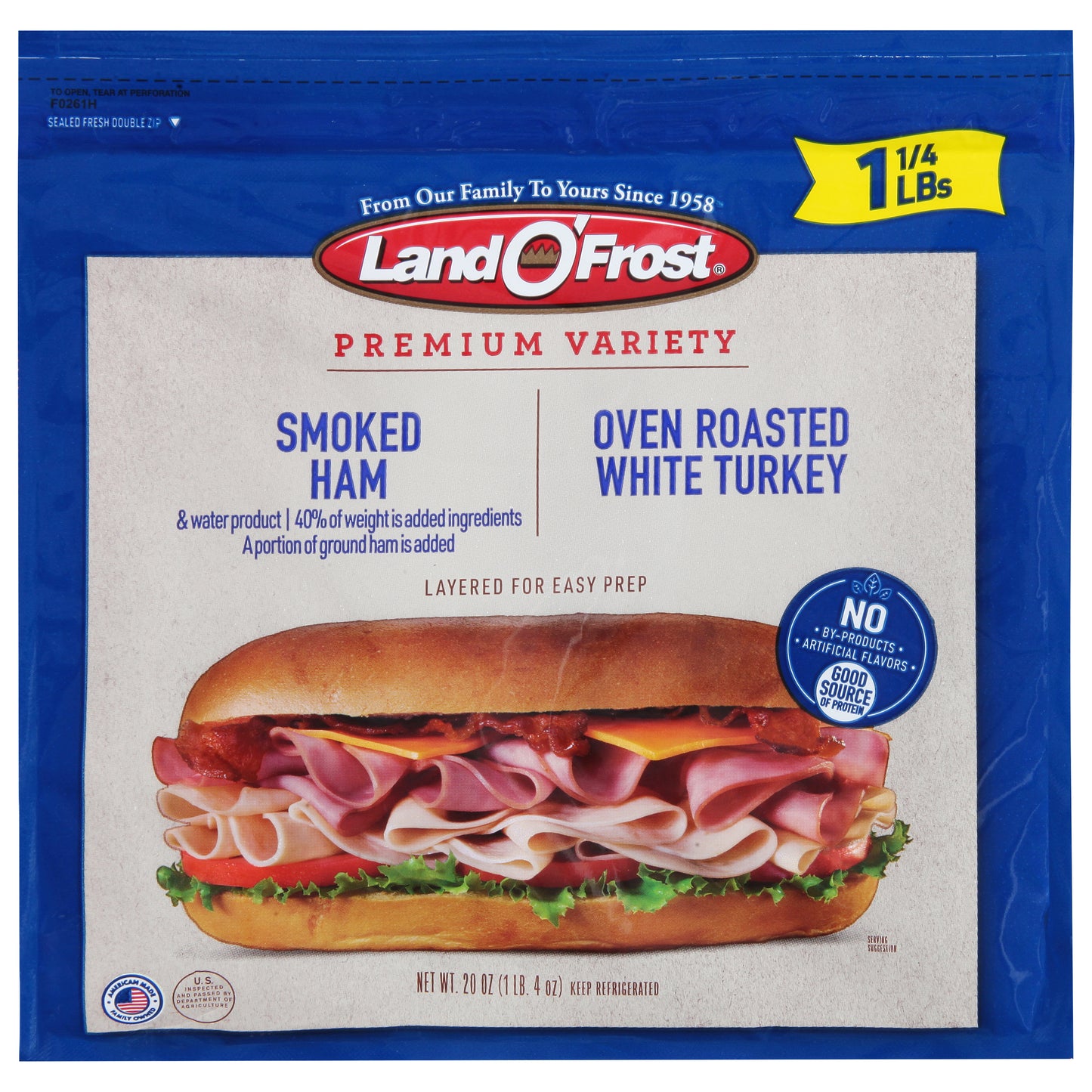 Land O'Frost Smoked Ham/Oven Roasted White Turkey Premium Variety 20 oz